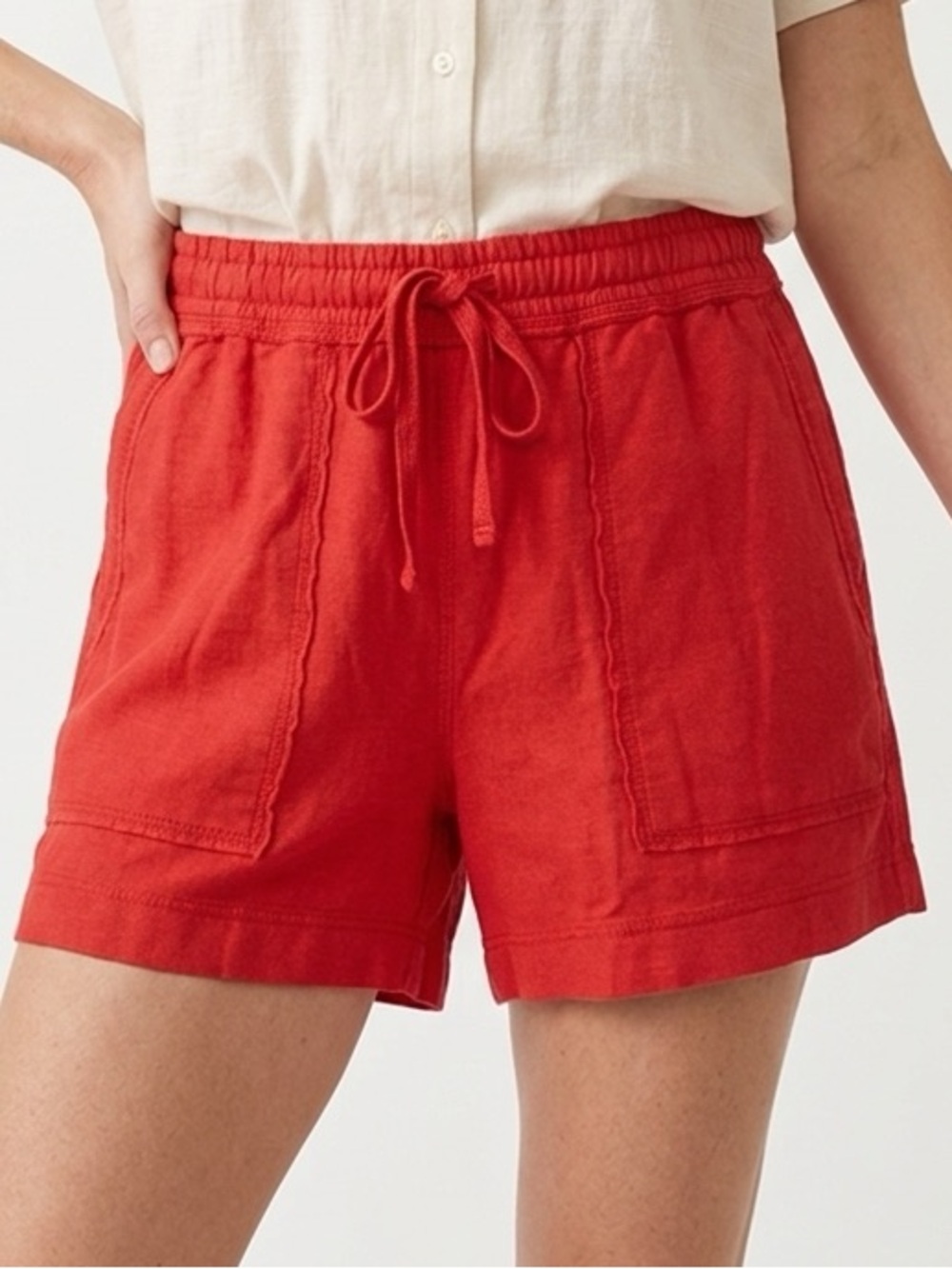 SUNDANCE | Light Red Casual Drawstring Waist Pull On Shorts Women’s Size Small